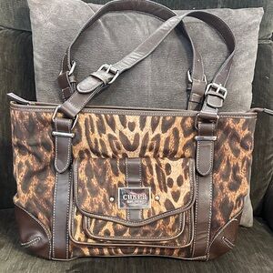 Chaps Leopard Print Shoulder Bag
